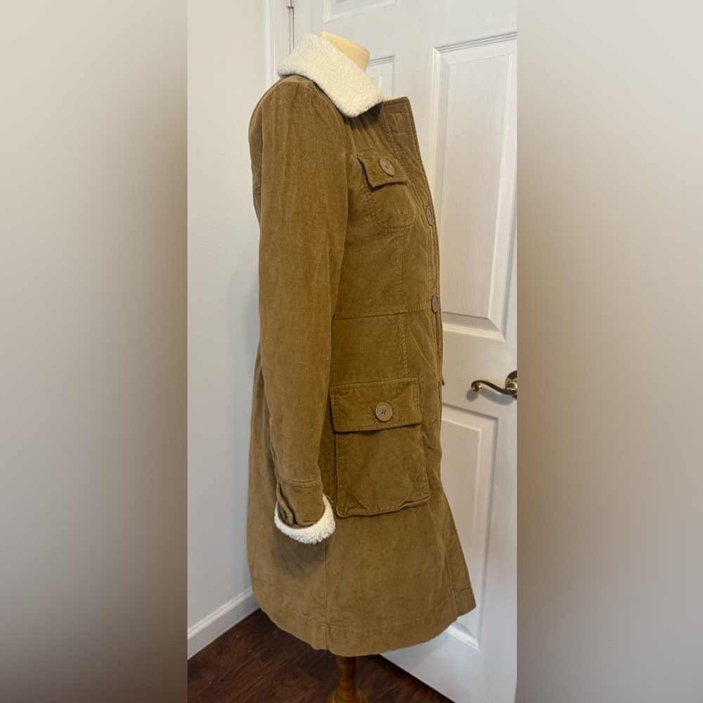 American Eagle Outfitters Brown Trench Coat with Cream Accents - Picture 4 of 13